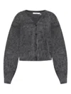 Gestuz Button-front Mohair Cardigan In Gray