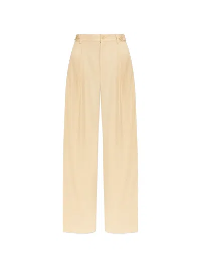 Gestuz Button Pleated Trousers In Neutral