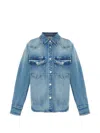 Gestuz Buttoned Pocketed Denim Jacket In Blue