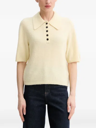 Gestuz Buttoned Polo Knitwear In Yellow