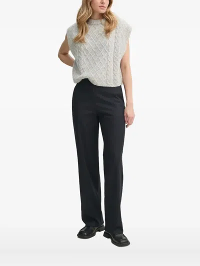 Gestuz Cable-knit Sleeveless Vest In Gray