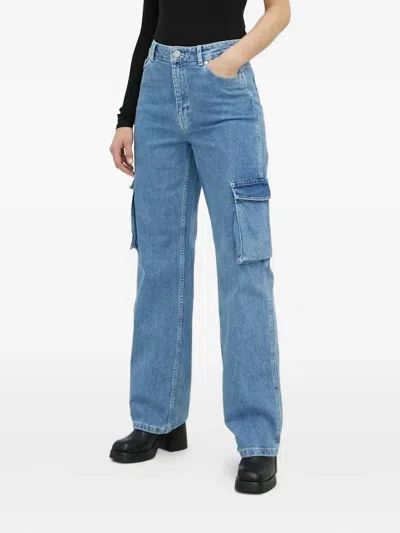 Gestuz Cargo-pocket Jeans In Blue