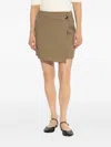 Gestuz Check-pattern Wrap Skirt In Brown