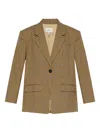 Gestuz Checked Single-button Blazer In Metallic