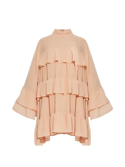 Gestuz Chiffany Ruffled Mini Dress In Gray