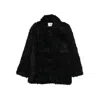 Gestuz Long-sleeve Textured Coat In Black