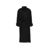 Gestuz Pinstripe-pattern Double-breasted Coat In Black