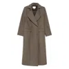 Gestuz Double-breasted Lapel Coat In Brown