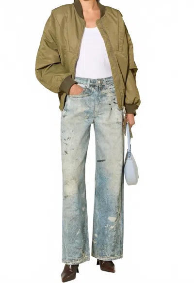 Gestuz Cornelia Wide Leg Jeans In Printed Denim Blue