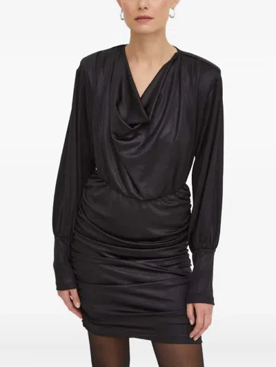 Gestuz Cowl Neck Gathered Dress In Black