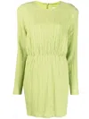 Gestuz Crease-effect Drop-shoulder Dress In Green