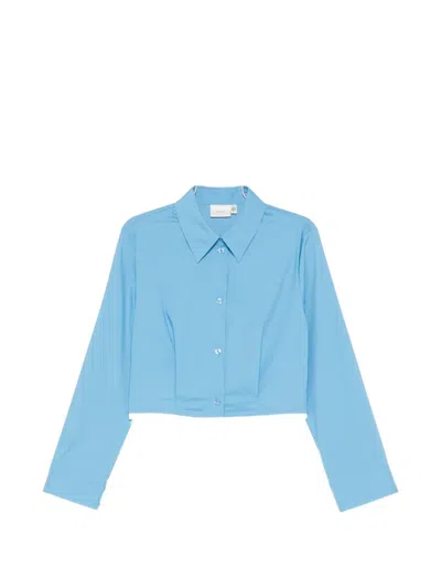 Gestuz Cropped Shirt In Blue