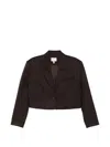 Gestuz Cropped Single-breasted Jacket In Brown