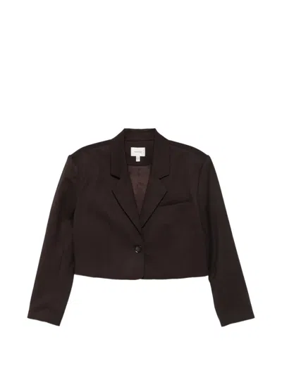 Gestuz Cropped Single-breasted Jacket In Brown