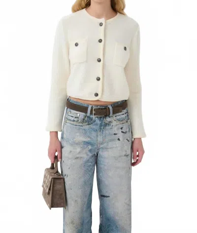 Gestuz Curie Long Sleeve Cardigan In Egret In White