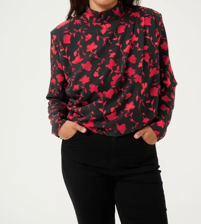 Gestuz Dilaragz P Blouse In Red Shadow Flower In Multi