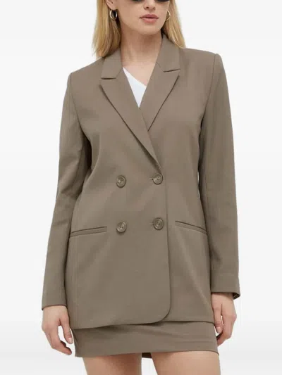 Gestuz Double-breasted Blazer In Gray