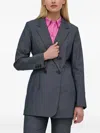 Gestuz Double-breasted Blazer In Blue