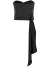 Gestuz Draped-detailing Crop Top In Schwarz