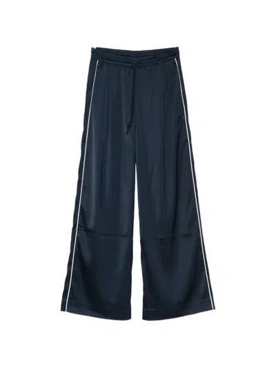 Gestuz Drawstring Stripe Trousers In Blue