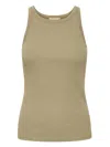 Gestuz Drew Ribbed Cotton Vest Top In Nude