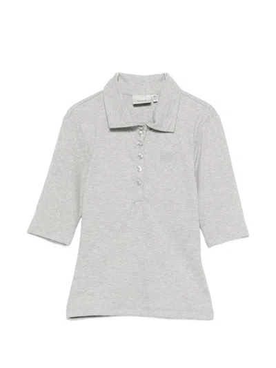 Gestuz Drew Short-sleeves Polo Shirt In Gray