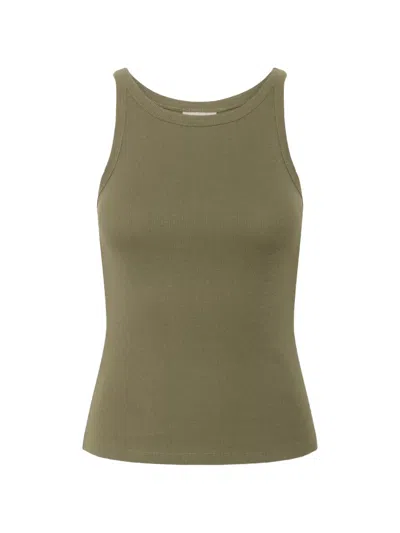 Gestuz Drewgz Ribbed-knit Tank Top In Green