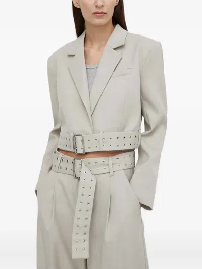 Gestuz Edithagz Belted Cropped Jacket In Neutral
