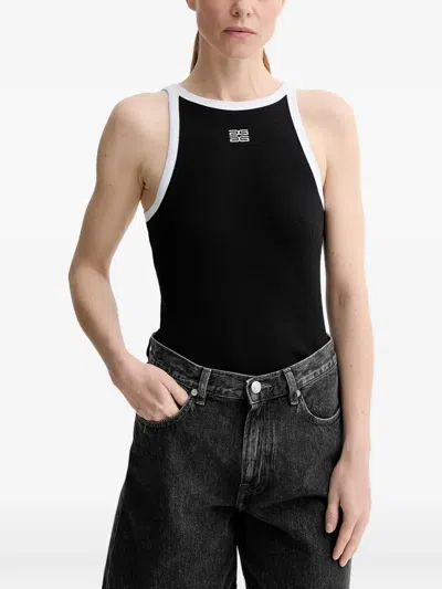 Gestuz Embroidered-logo Tank Top In Black