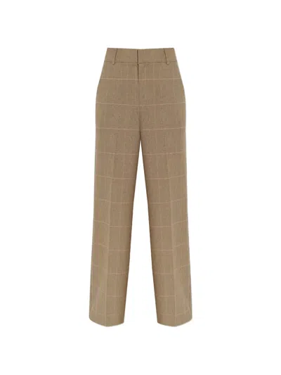 Gestuz Evaldi Check Pattern Trousers In Brown