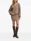 Gestuz Faux-pearl-button Alpaca-blend Cardigan In Brown
