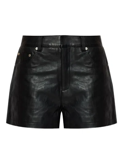 Gestuz Five-pocket Leather Shorts In Black