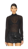 Gestuz Glimma High Neck Blouse In 闪耀黑