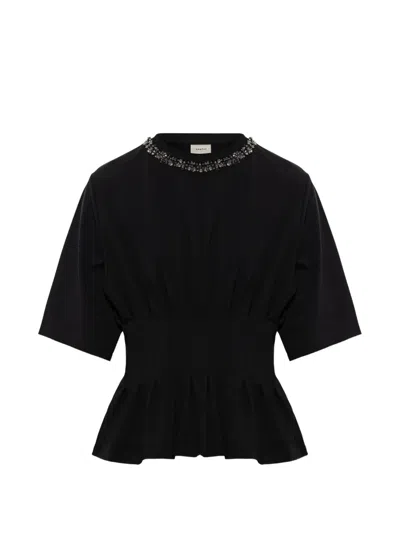 Gestuz Gnizez Crystal-embellished T-shirt In Black