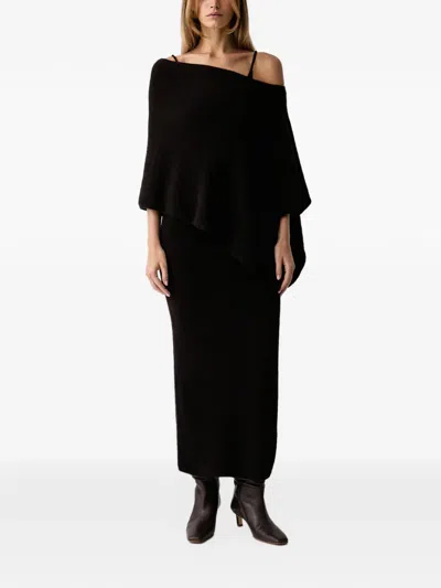 Gestuz Gzalpha Fine-knit Sleeveless Maxi Dress In Black