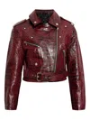 Gestuz Gzbasilia Crocodile-effect Leather Jacket In Red