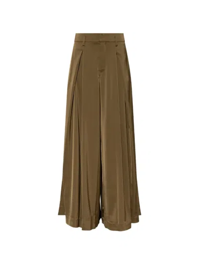 Gestuz Gzcerina Pleated Wide-leg Trousers In Green