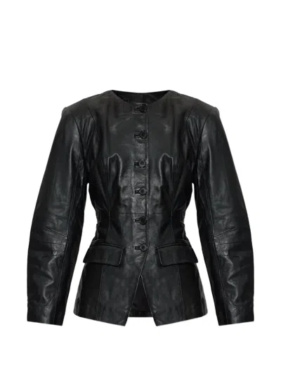 Gestuz Gzchaela Leather Jacket In Black