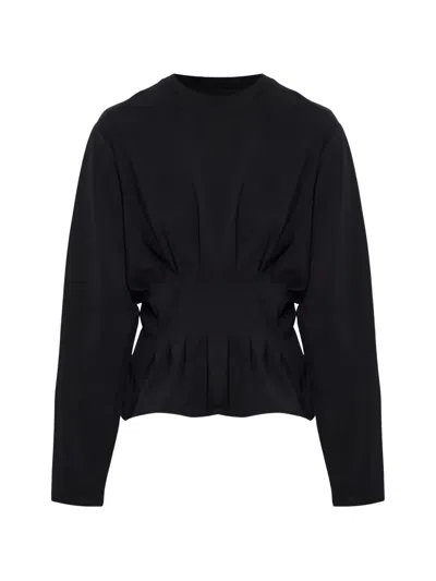 Gestuz Gzinez Pleated Peplum Top In Black