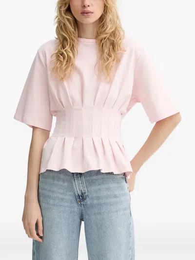 Gestuz Gzinez Pleated Peplum T-shirt In Pink