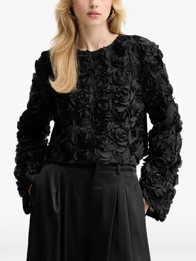 Gestuz Gzingrid Rose Appliqué Top In Black
