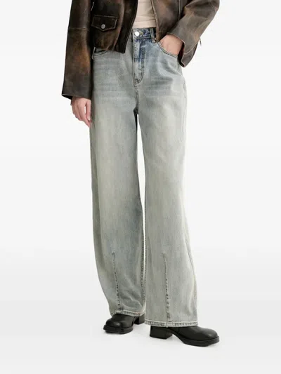 Gestuz Gznoma Faded-effect Panelled Jeans In Blue