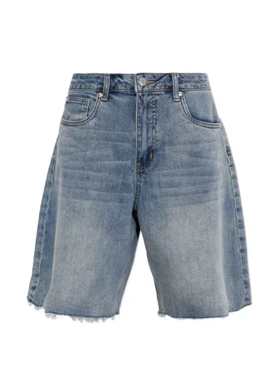 Gestuz Gznoma Raw-cut Denim Shorts In Blue