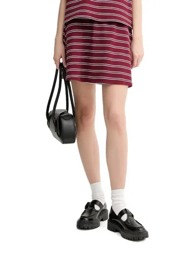 Gestuz Gzpilova Horizontal-stripe Mini Skirt In Red