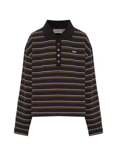 Gestuz Gzpilova Striped Embroidered-logo Polo Shirt In Multi