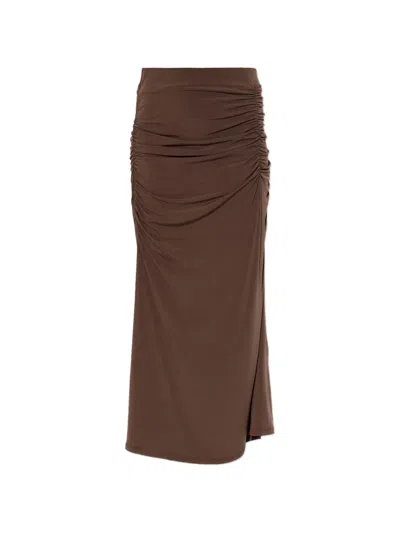 Gestuz Gzsaily Ruched Maxi Skirt In Brown