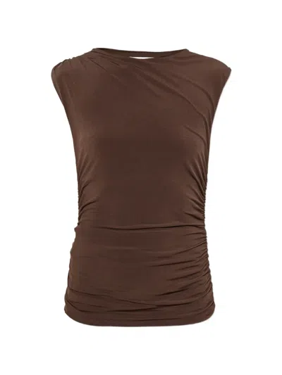 Gestuz Gzsaily Ruched Tank Top In Brown