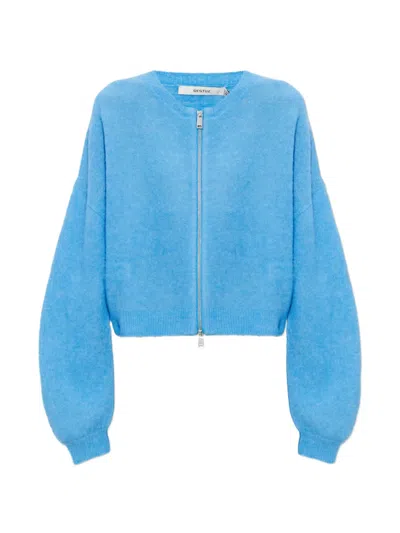Gestuz Gzsasi Zip Front Cardigan In Blue
