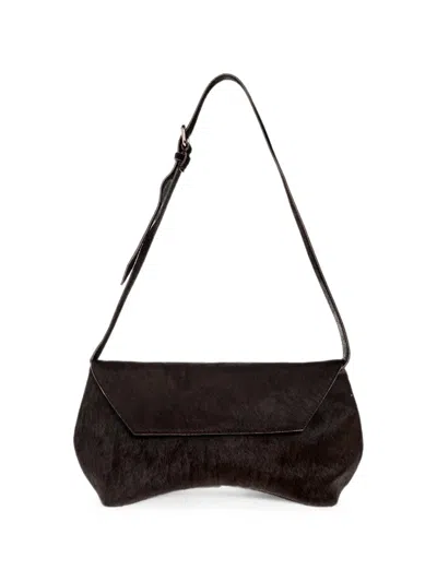 Gestuz Gzwedala Pony-hair Leather Shoulder Bag In Blue