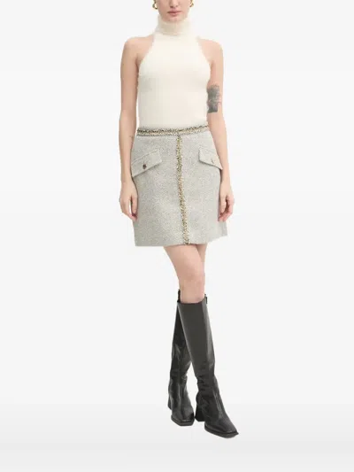Gestuz Halter-neck Knit Tank Top In White
